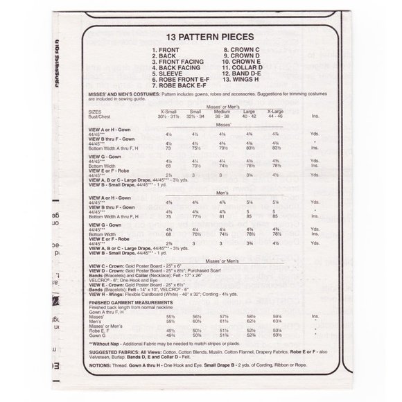 Christmas Pageant Unused Pattern Costume McCalls 7229 Adult Size Small 32.5 - 34 - Picture 4 of 4